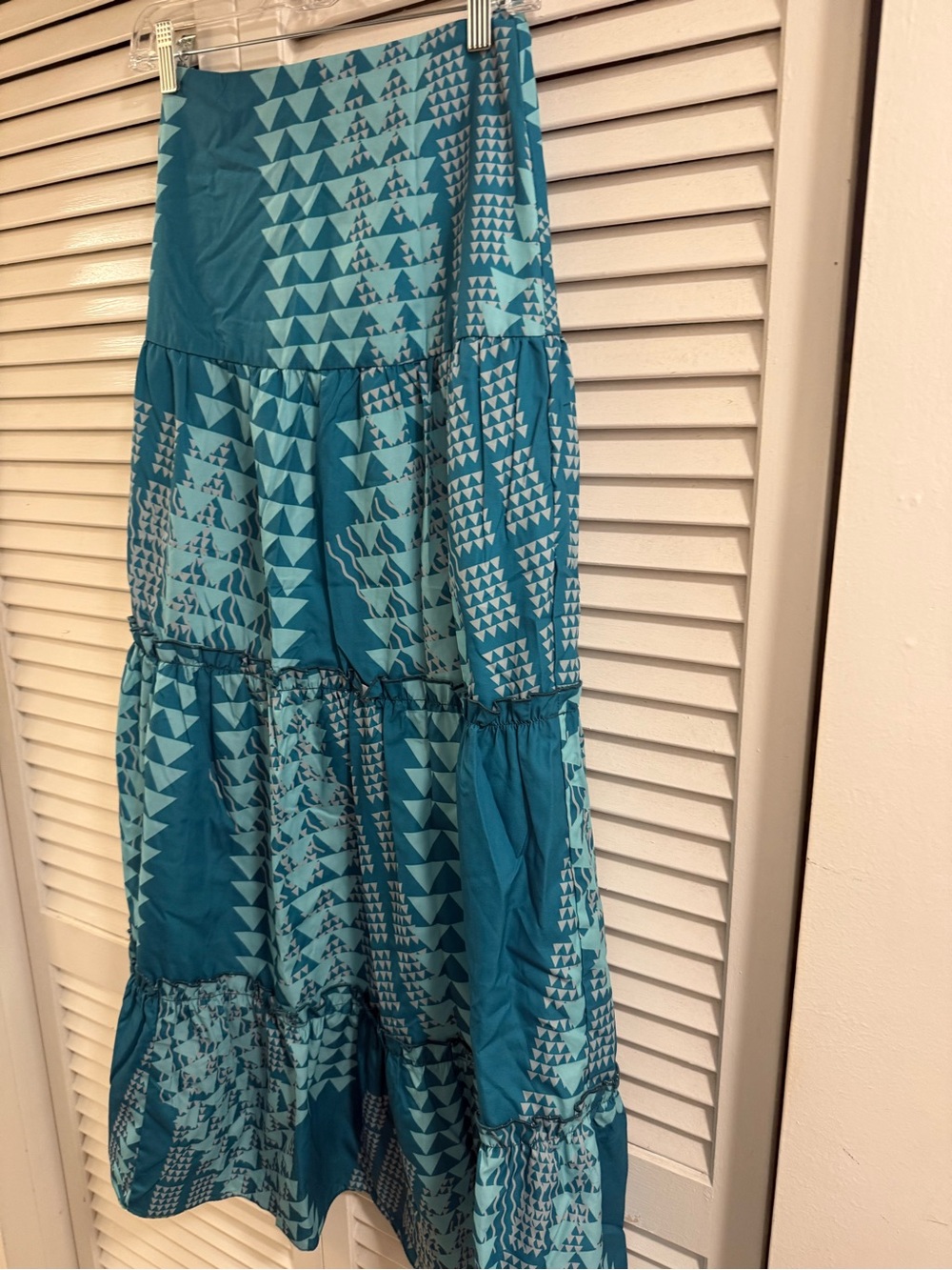 Pimahina Teal Tiered Maxi Skirt, size S